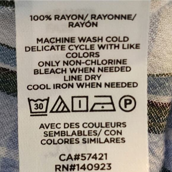 Loft plaid long‎ sleeve prairie button down shirt size large - Picture 6 of 6